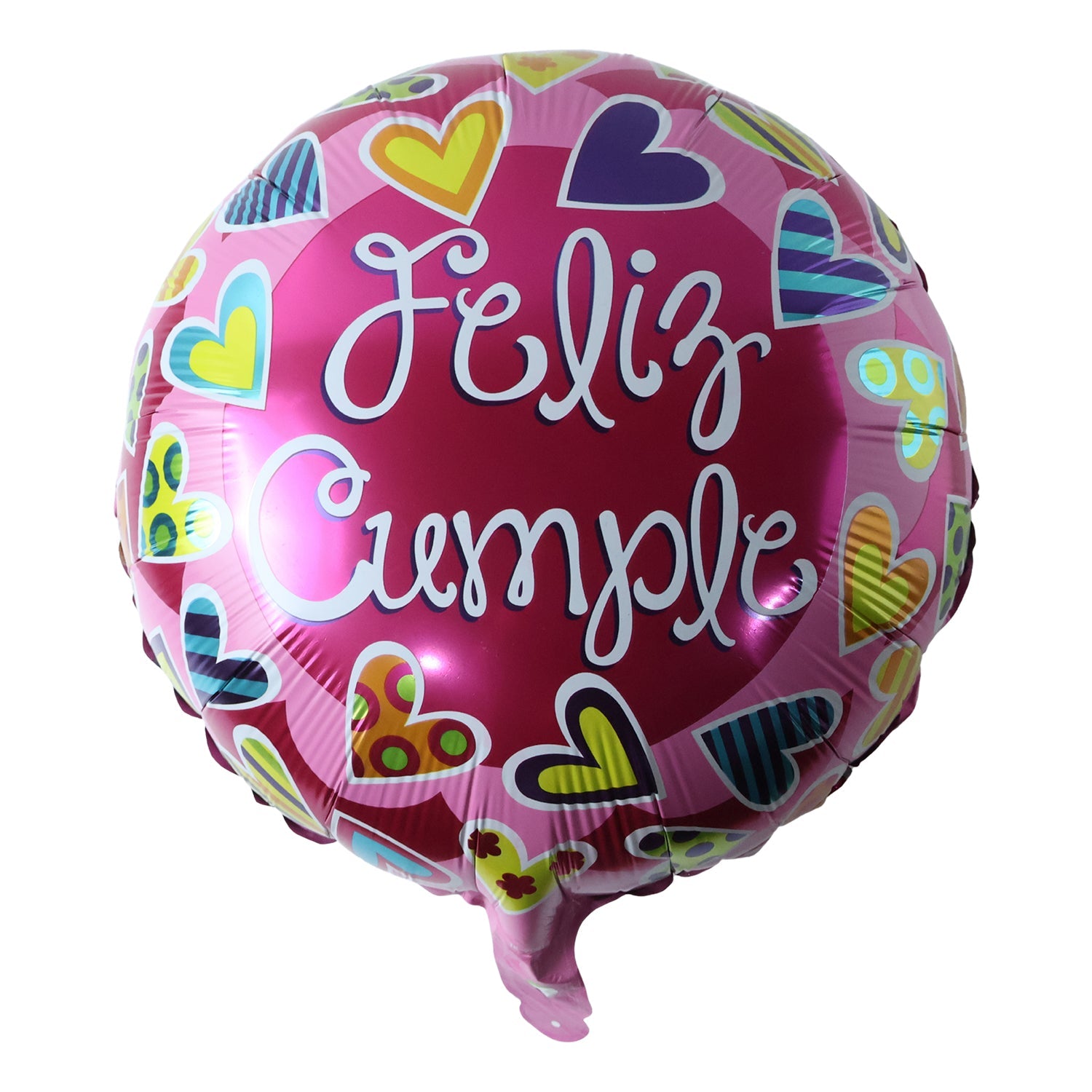 Feliz Cumple Foil Balloon Bright Colorful Birthday Decor - Back View