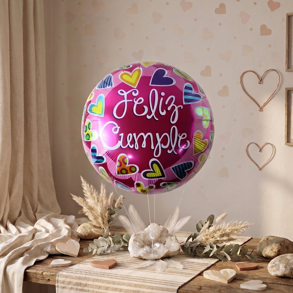 Feliz Cumple Foil Balloon Bright Colorful Birthday Decor - Detail View 7