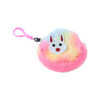 ALVENZA Cute Bunny Design Rainbow Fur Mini Coin Purse Keychain – Compact & Stylish for Kids