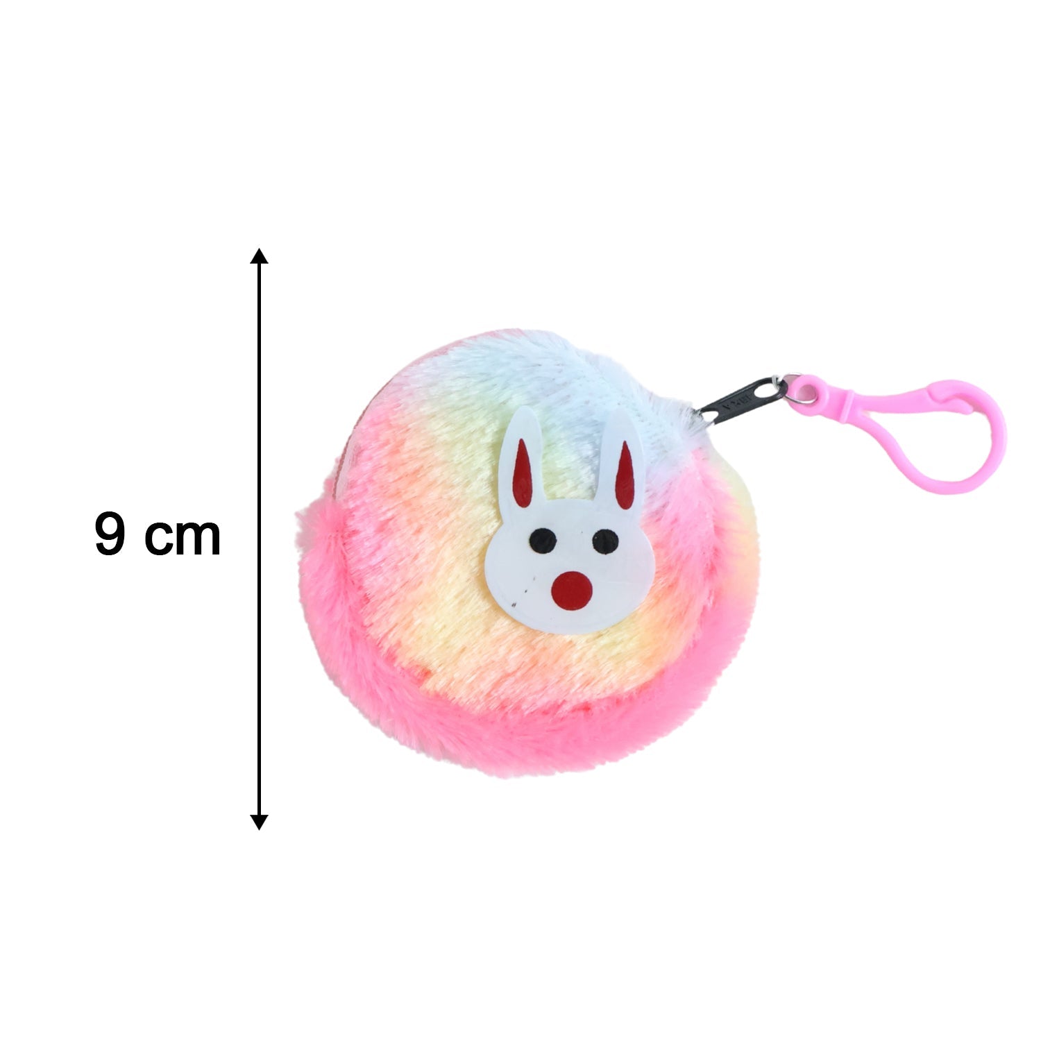 ALVENZA Cute Bunny Design Rainbow Fur Mini Coin Purse Keychain – Compact & Stylish for Kids