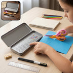 Kids Metal Pencil Box Set Complete Stationery Organisation