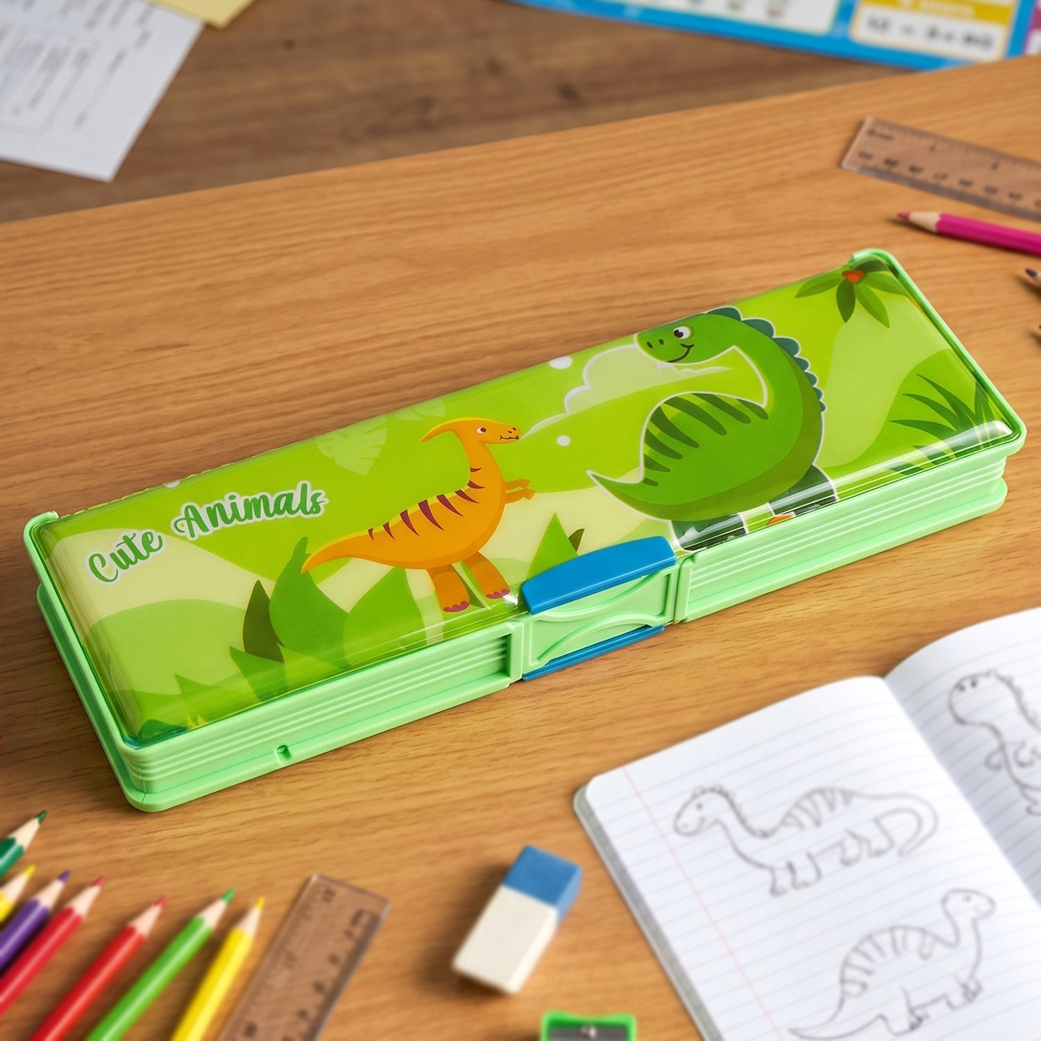 Kids Pencil Compass Fun Animal Design with Secure Lid - Detail View 7