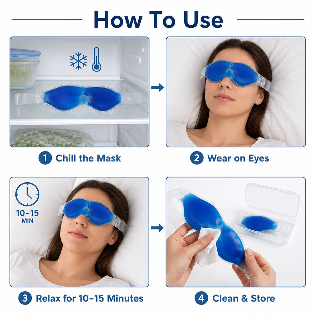 Cooling Gel Eye Mask Instant Relief & Puffy Eye Reduction - Front View