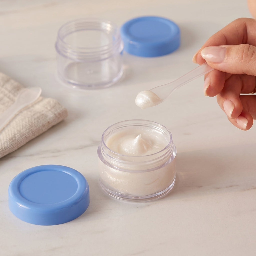 Plastic Cosmetic Jar Set Refillable Travel Containers for Creams - Front View