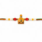 ALVENZA Spiritual Pramukh Swami Maharaj Devotional Rakhi for Brother, Beaded Thread Gift