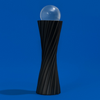 ALVENZA Black Twisted Resin Showpiece with Glass Ball – Modern Elegant Accent