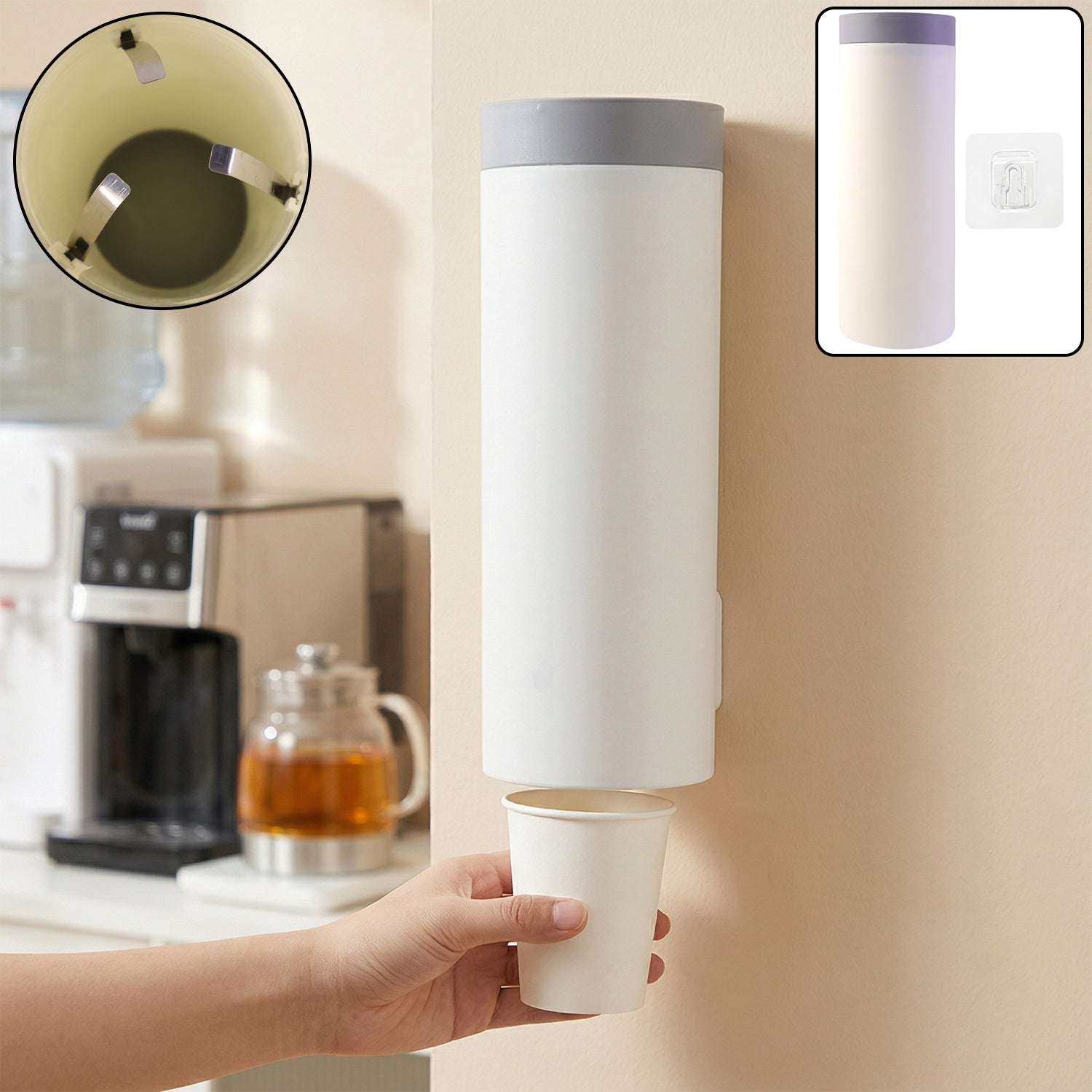 ALVENZA Wall Mounted Cup Holder – Space-Saving Dispenser for Hygienic Storage