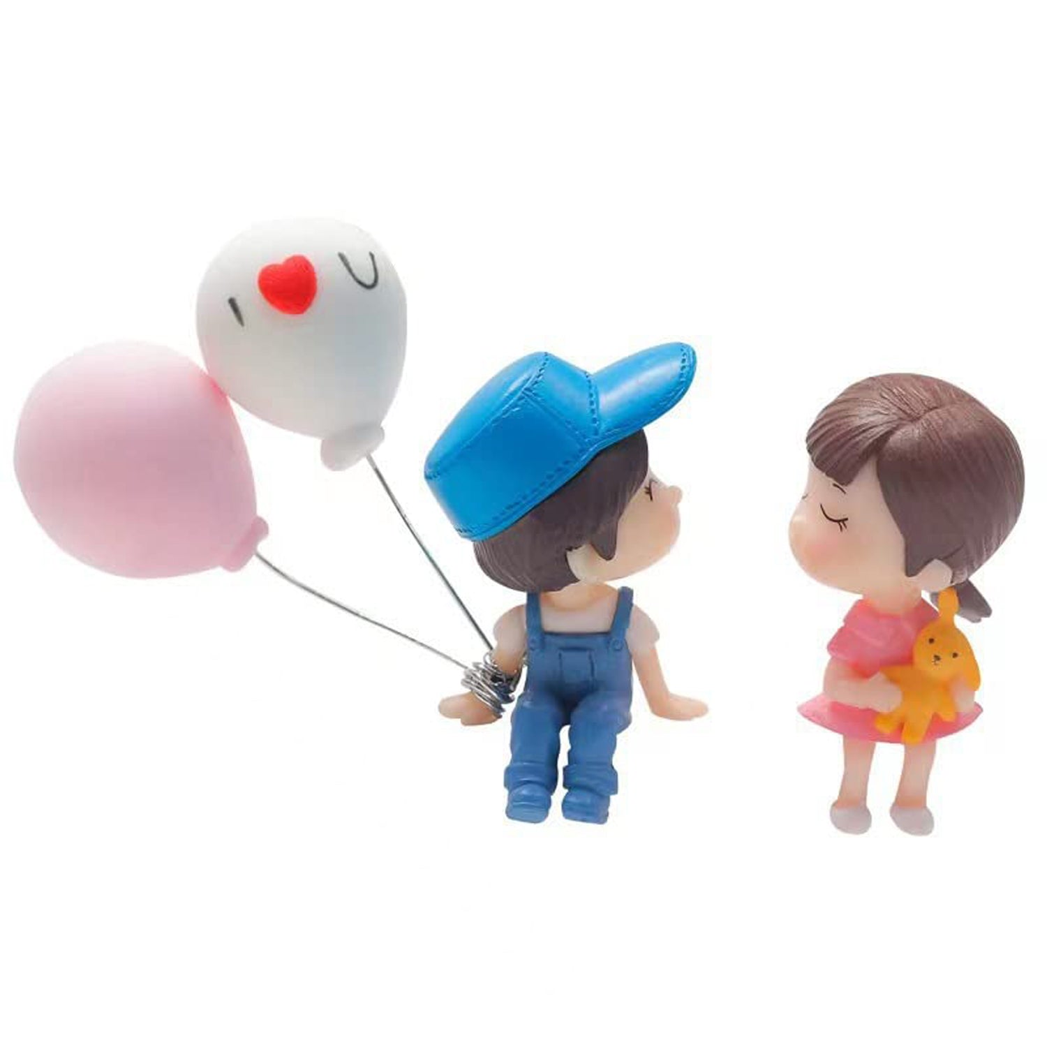 ALVENZA Cute Couple Car Dashboard Figurine – Romantic Mini Showpiece for Car & Home