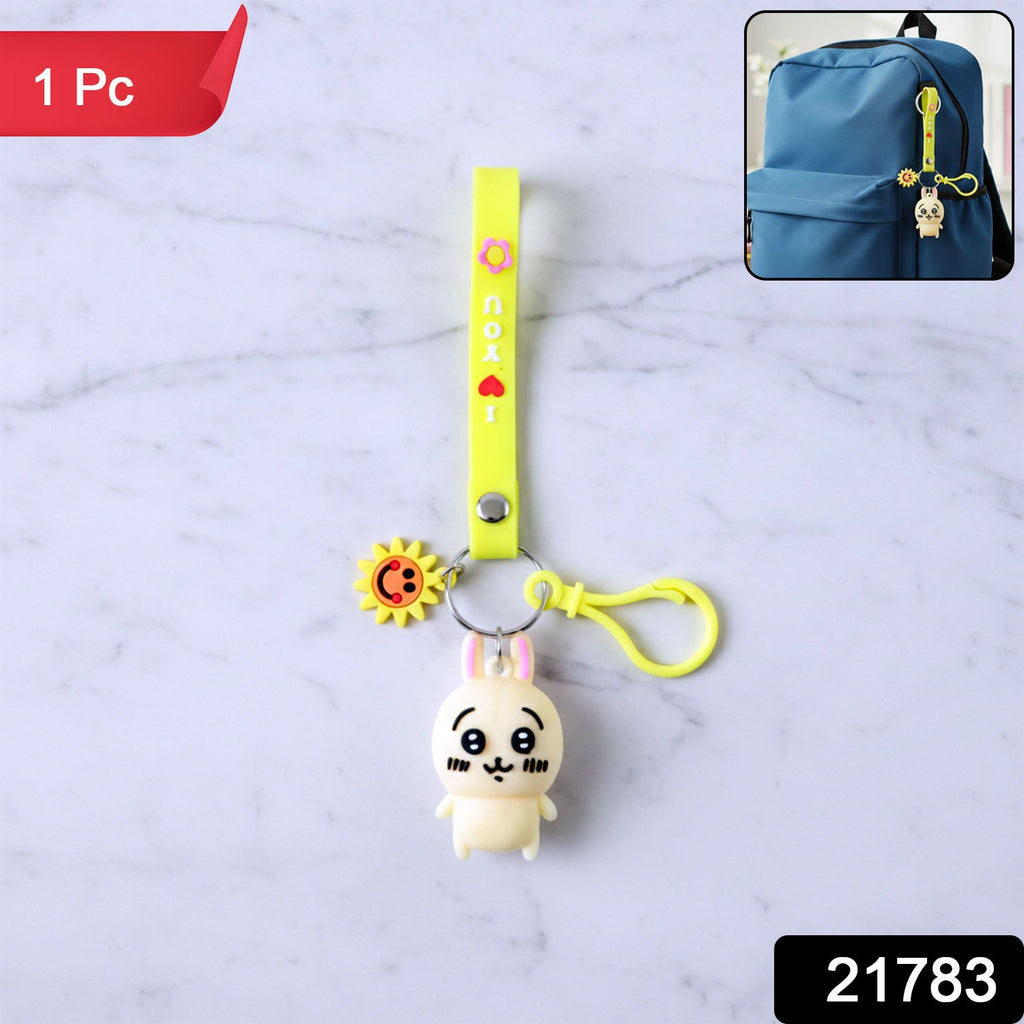 ALVENZA Cartoon Bunny Silicone Keychain – Soft & Durable Bag Charm