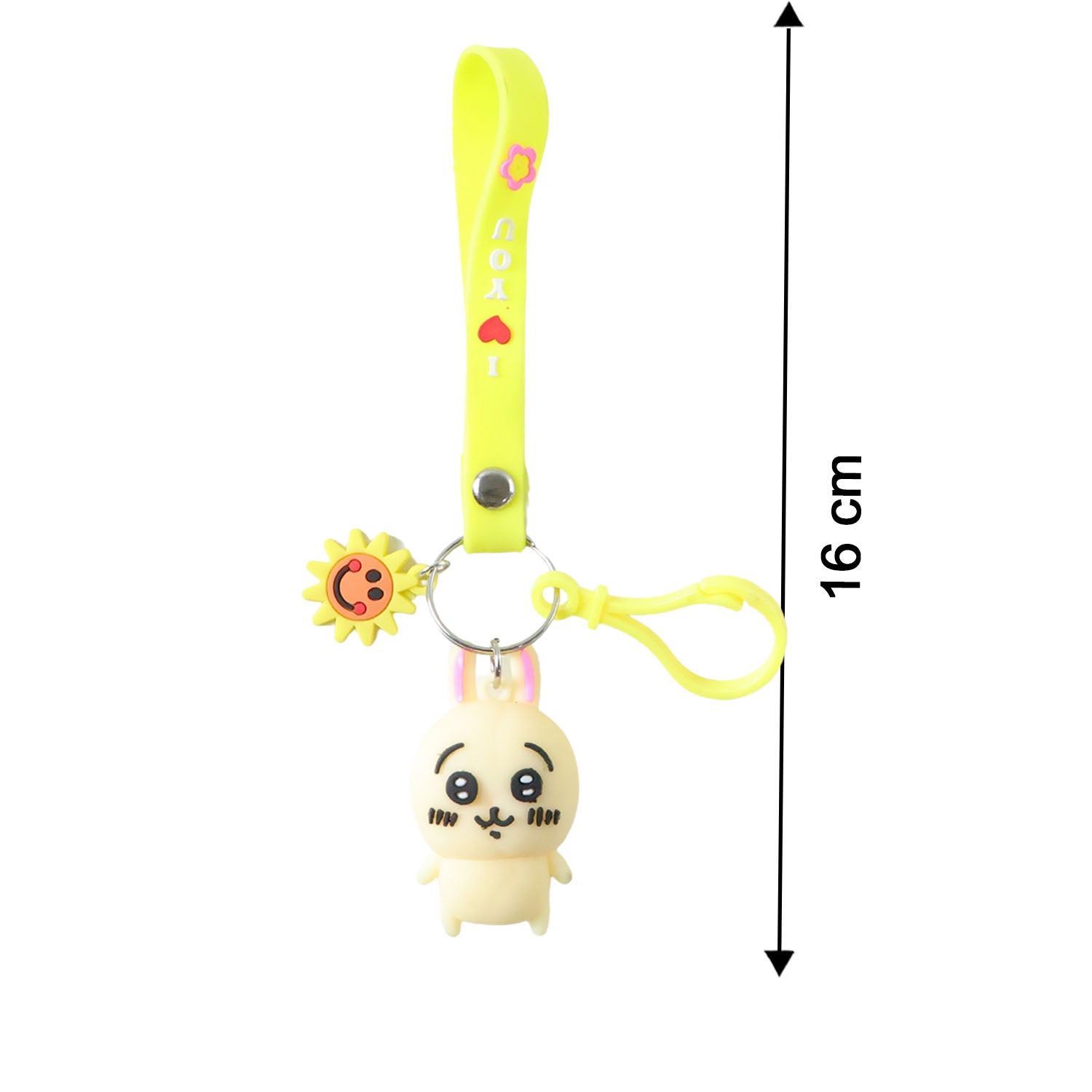 ALVENZA Cartoon Bunny Silicone Keychain – Soft & Durable Bag Charm
