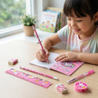 Kids Stationery Set Complete 7-in-1 Creative School Supplies - Back View