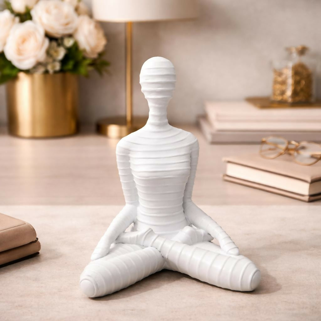 ALVENZA Meditation Yoga Human Sculpture – Serene Home Decor Showpiece
