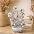 ALVENZA Silver Lucky Flower Tree Showpiece – Elegant Home Decor Accent