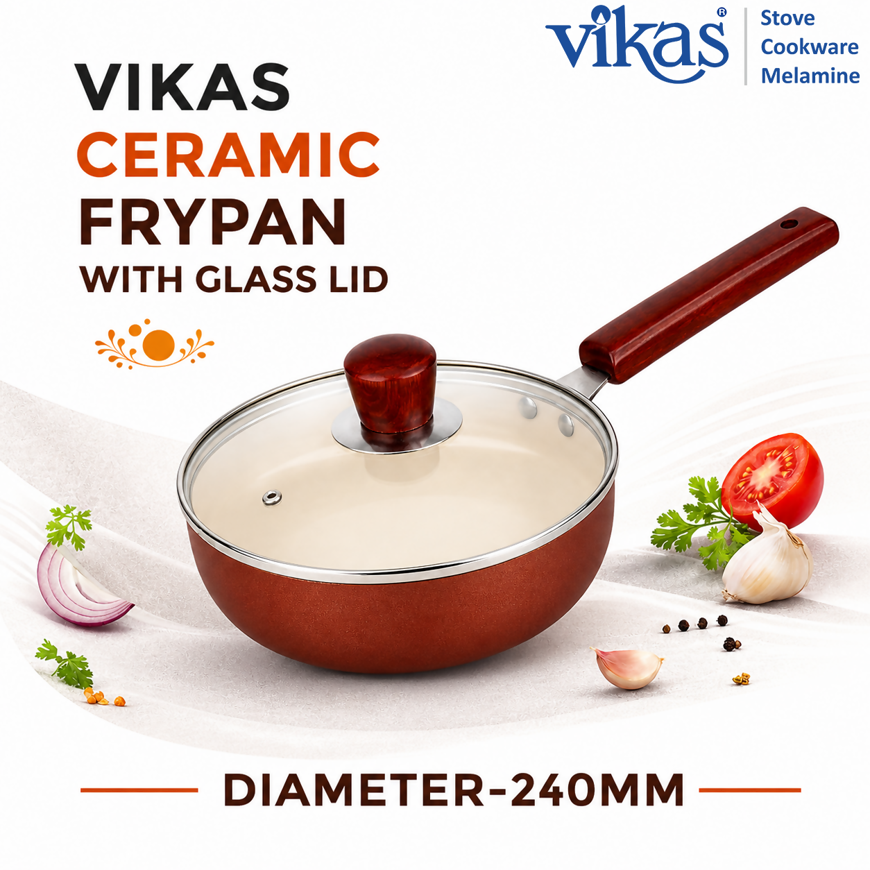 ALVENZA Ceramic Frypan – Non-Stick Coating & Induction Compatible for Healthy Cooking