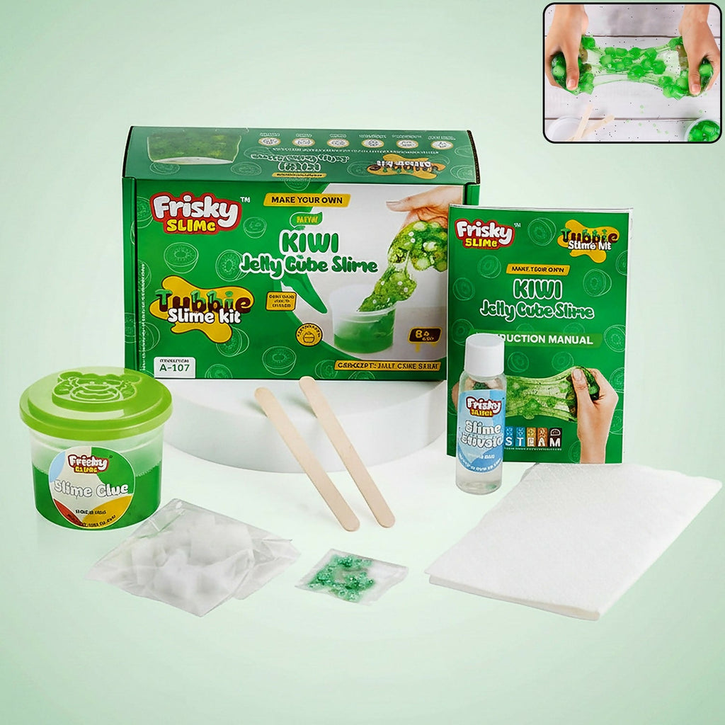 ALVENZA Kiwi Jelly Cube Slime Kit – Creative and Fun DIY Toy for Kids