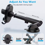 ALVENZA Car Mobile Holder – Adjustable 360° Suction Mount with One-Touch Lock