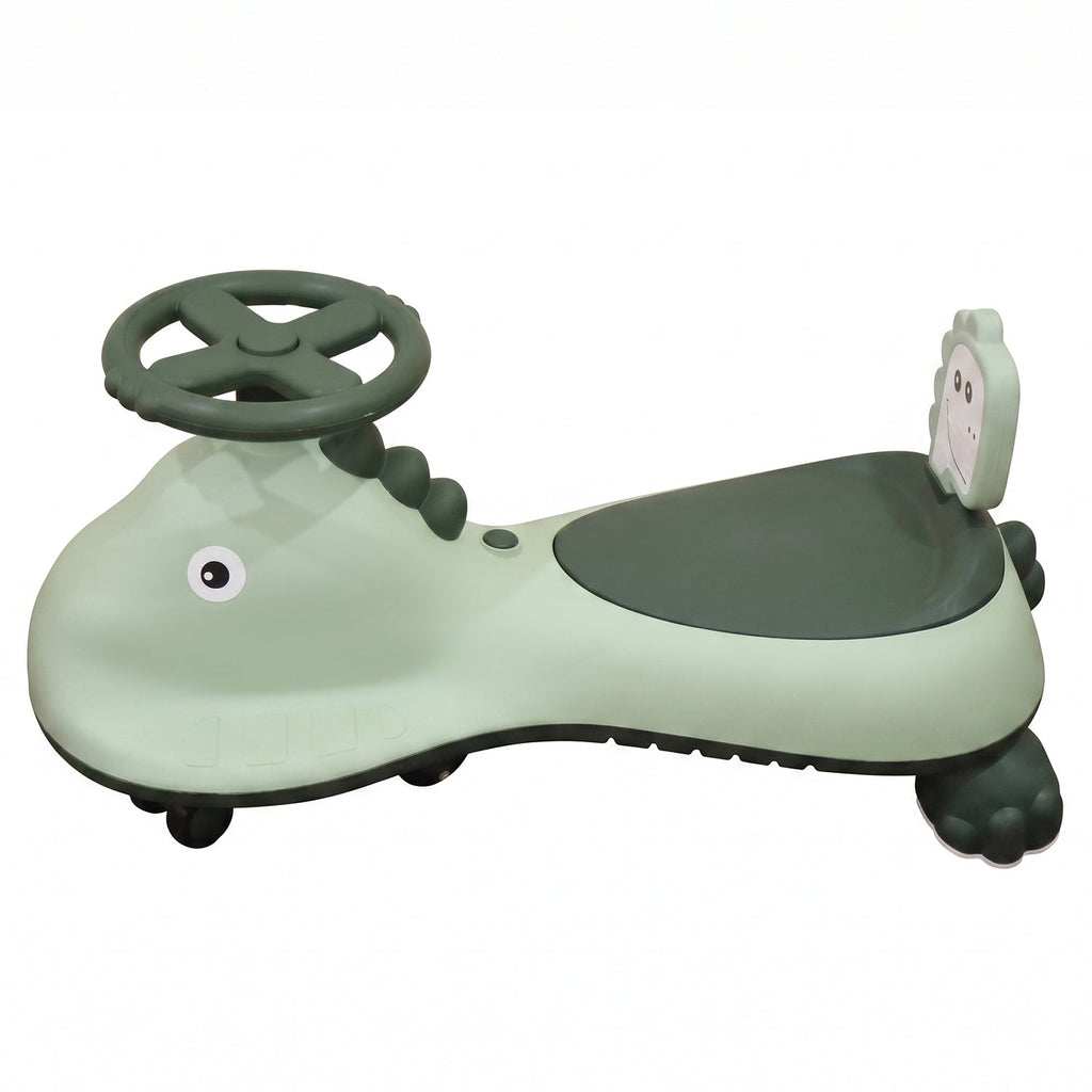 ALVENZA Kids Dinosaur Swing Car Ride On Toy with Music and Steering Wheel (1 Pc)