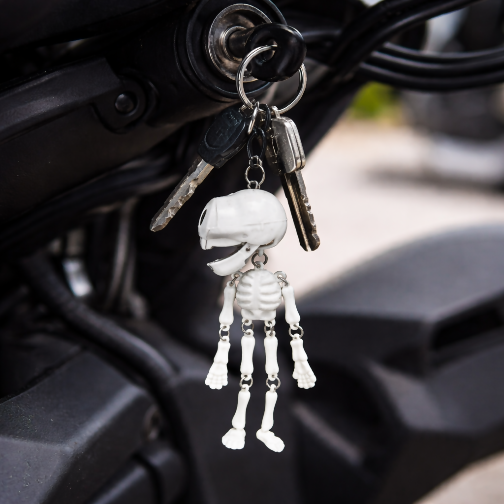 ALVENZA Mini Skeleton Keychain – Playful & Durable Accessory for Keys