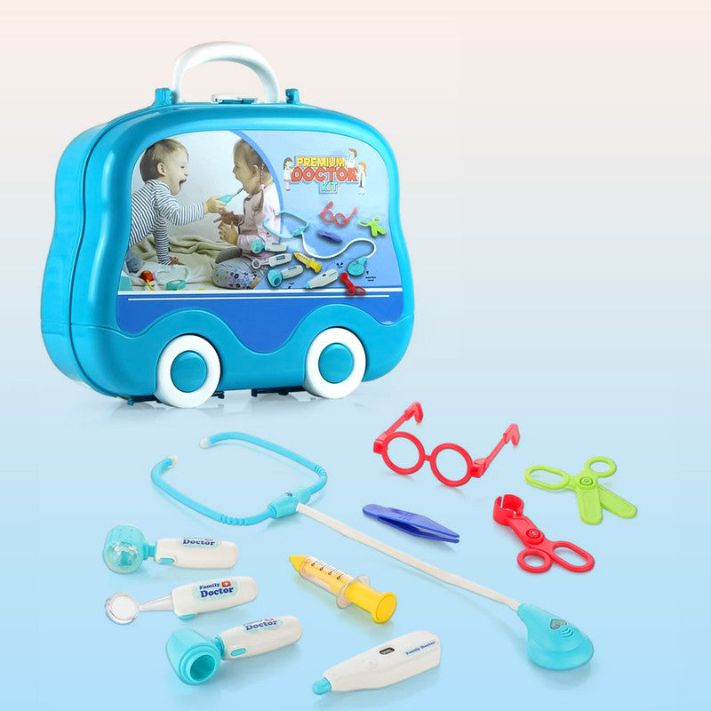 ALVENZA Kids Doctor Kit Suitcase – Portable Medical Play Set with Wheels