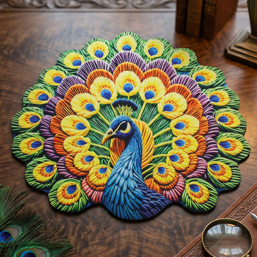 Peacock Design Floor Mat – Vibrant and Soft Home Decor