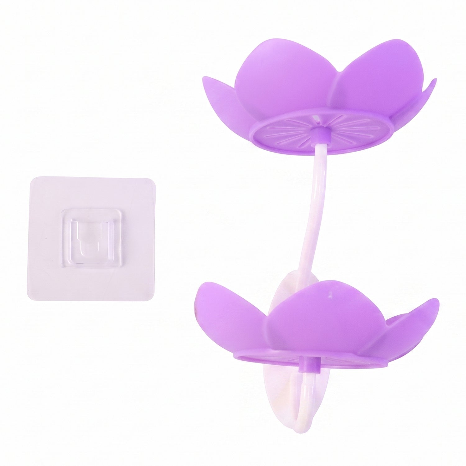 Flower Shape Double Layer Soap Dish Wall Mount, No Drilling - Detail View 5