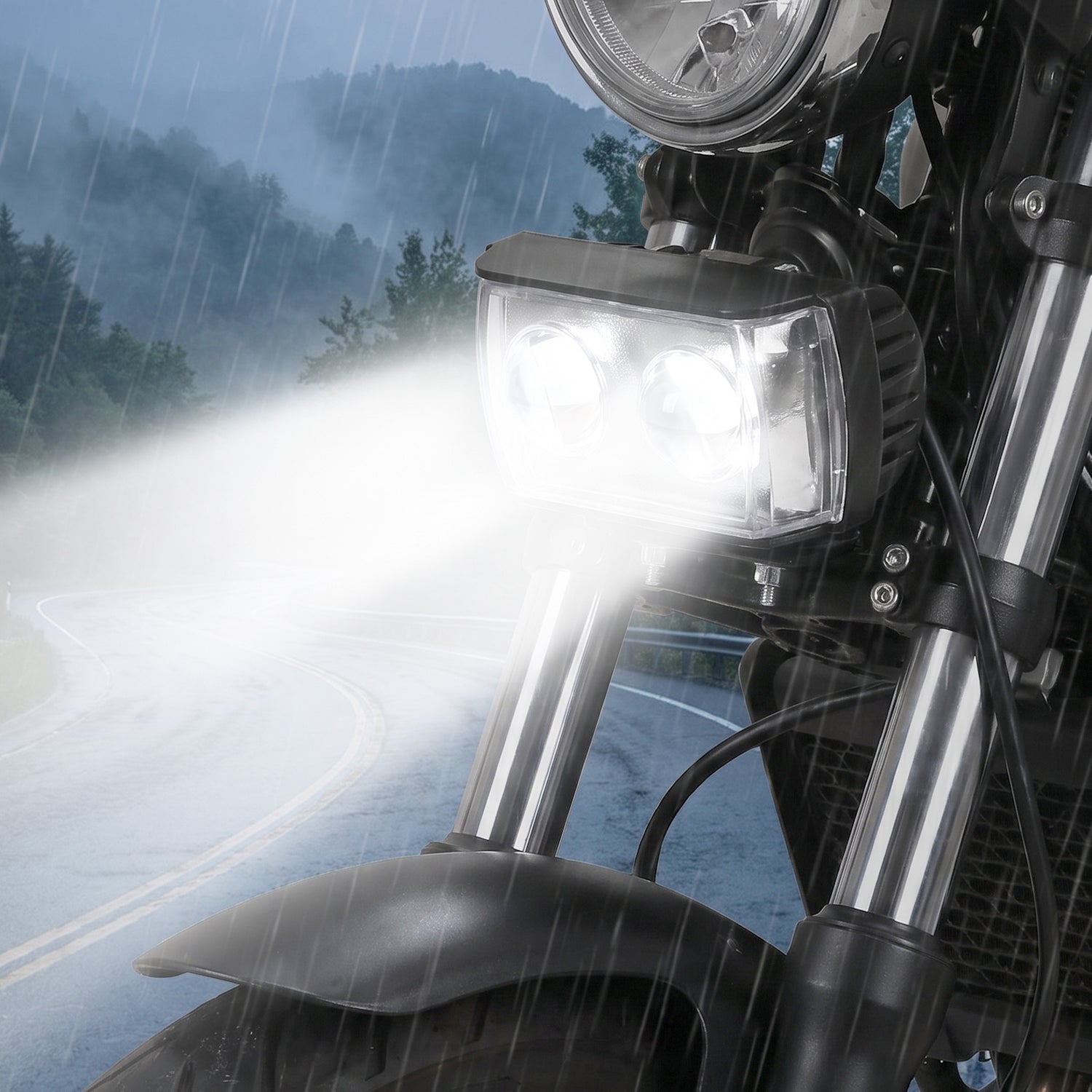 ALVENZA 3 Mode LED Fog Light – Ultra Mini Dual Lens for Vehicle Safety