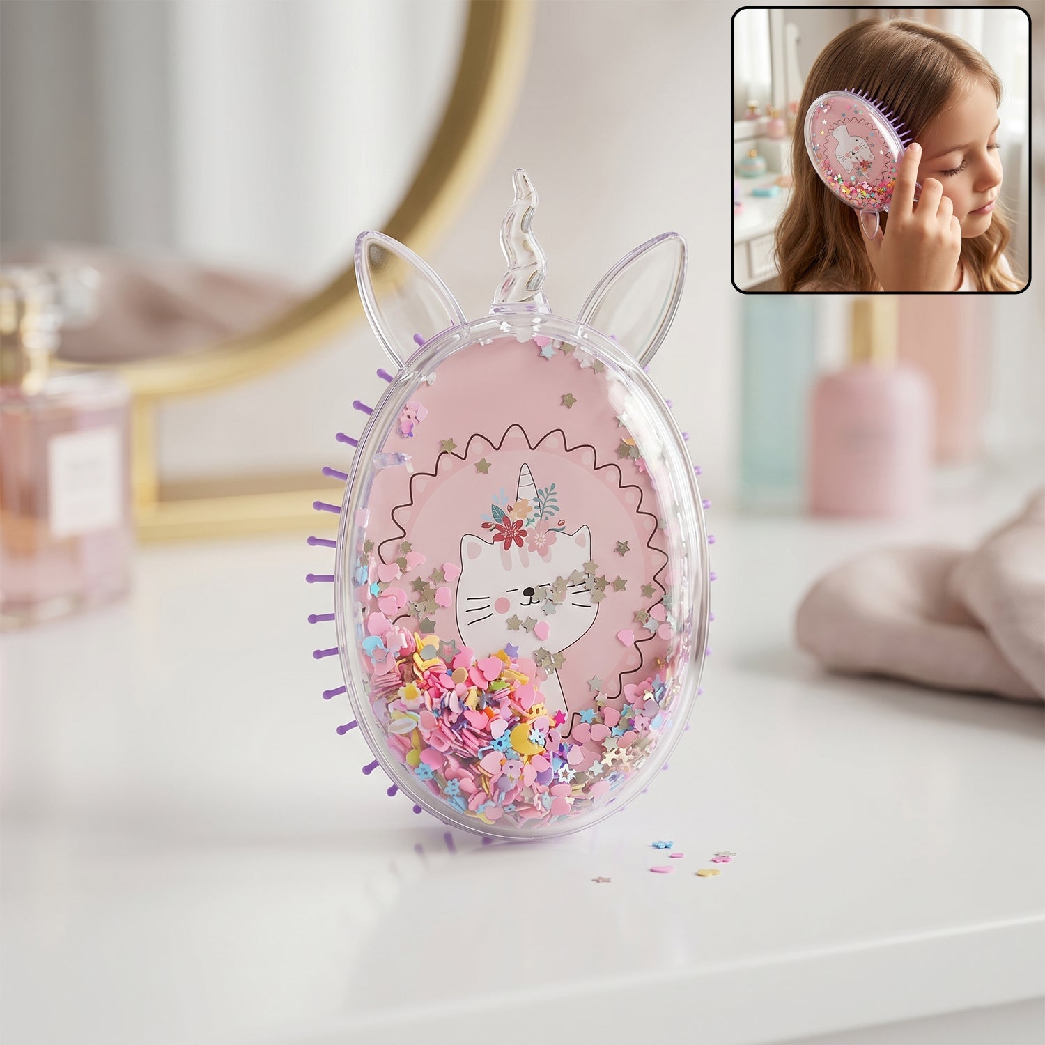 Cute Unicorn Hair Comb Fun, Detangling & Stylish for Kids