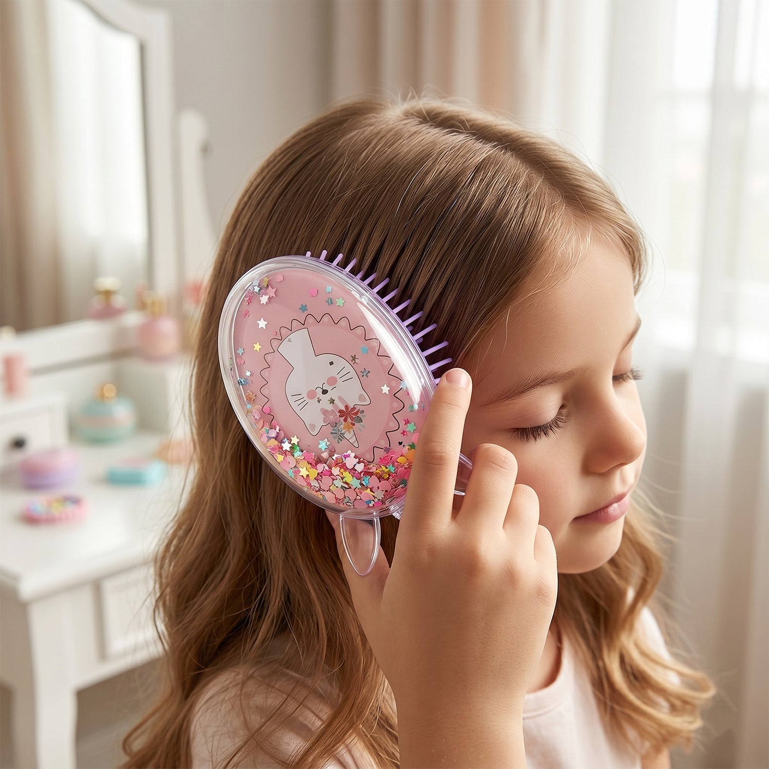 Cute Unicorn Hair Comb Fun, Detangling & Stylish for Kids - Front View