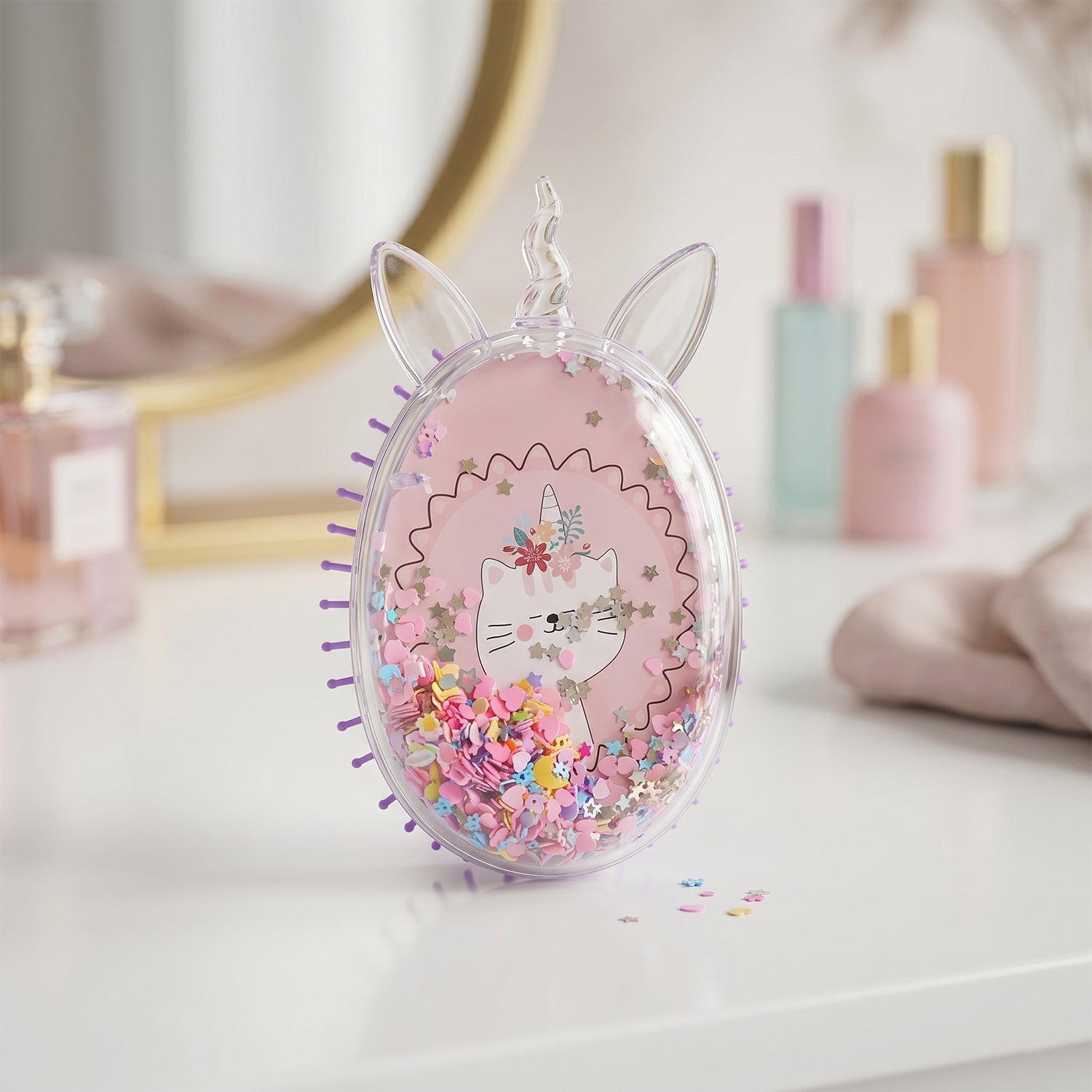 Cute Unicorn Hair Comb Fun, Detangling & Stylish for Kids - Back View