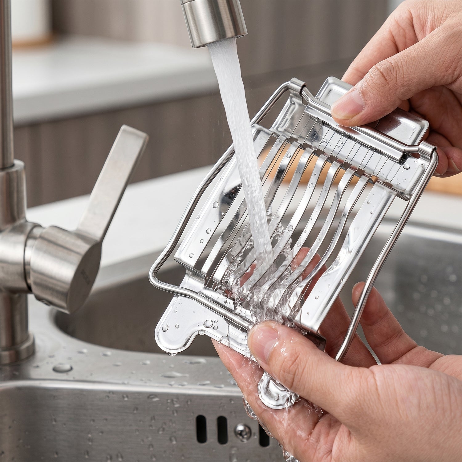 Stainless Steel Egg Slicer Neat, Even Slices Every Time - Detail View 8
