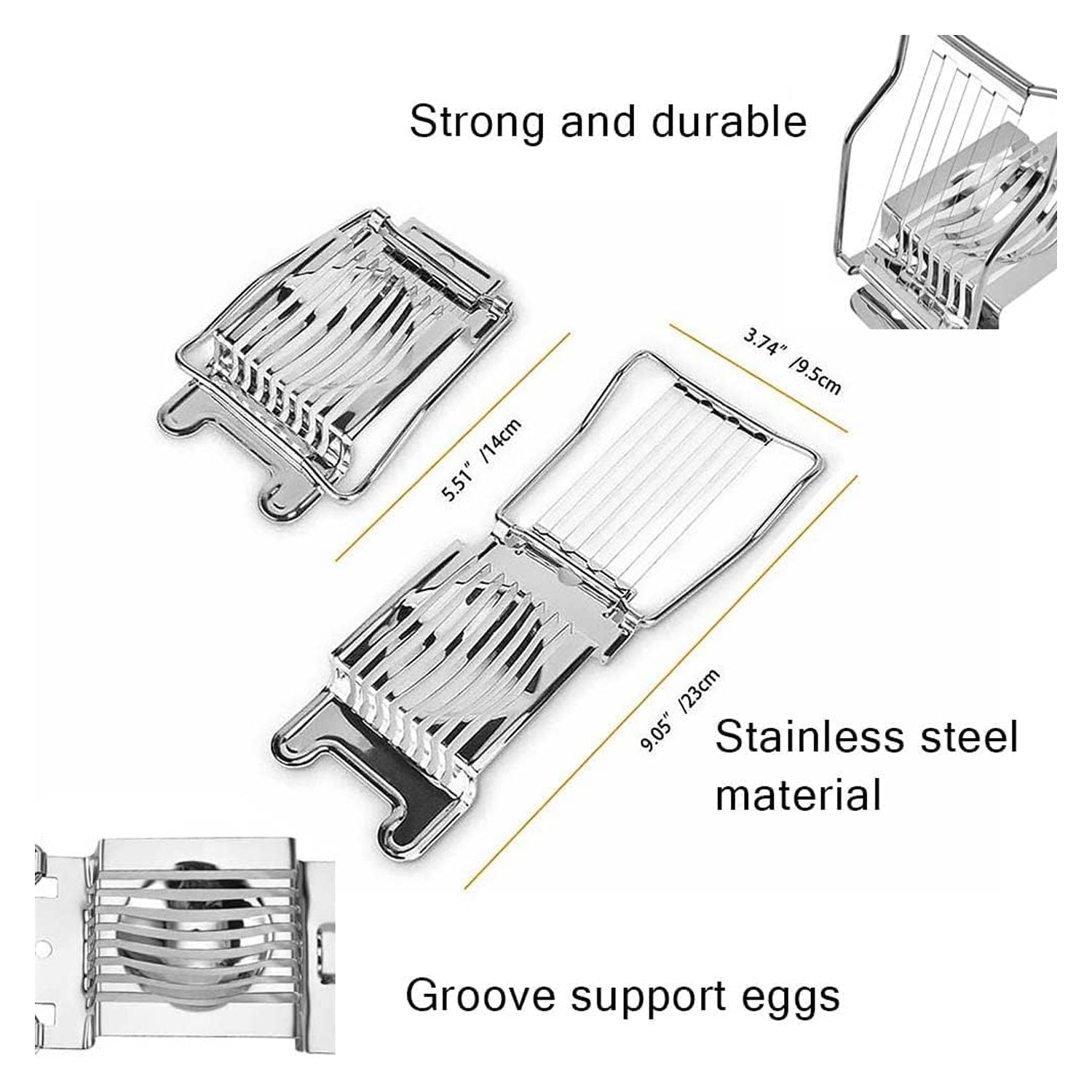 Stainless Steel Egg Slicer Neat, Even Slices Every Time - Detail View 6