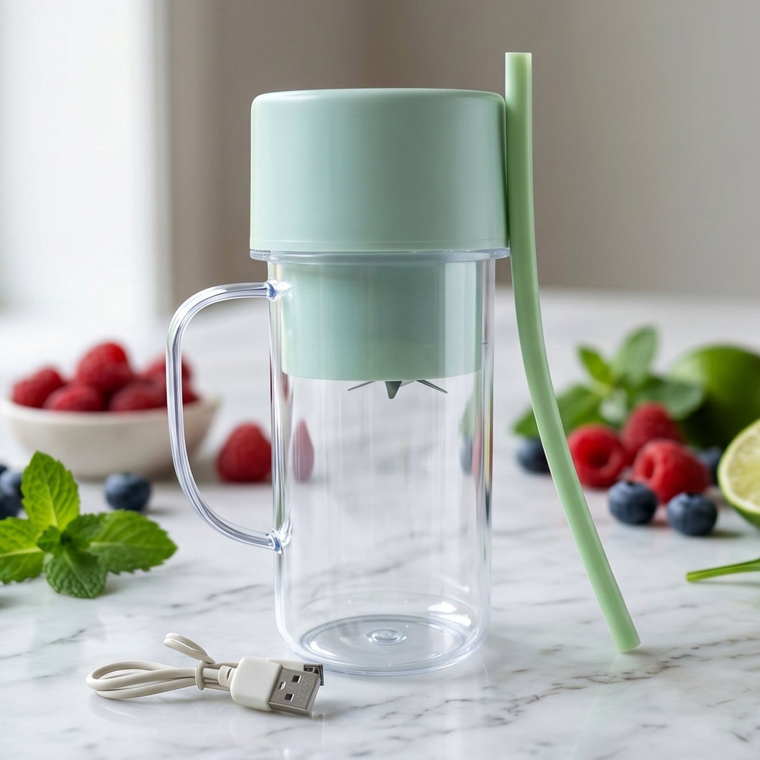Portable Electric Juicer Compact & Rechargeable for Fresh Juices - Detail View 7
