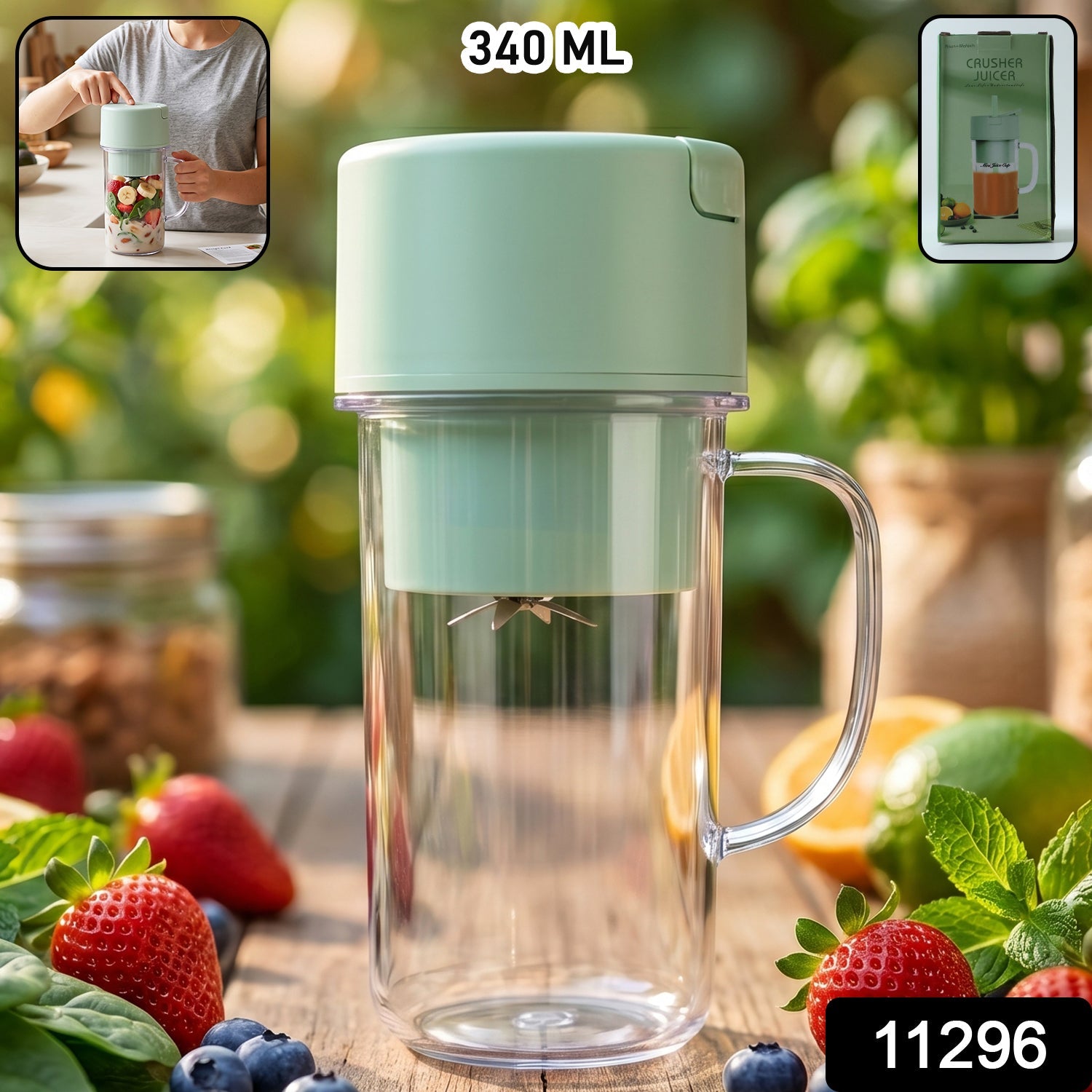Portable Electric Juicer Compact & Rechargeable for Fresh Juices - Side View