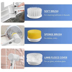 ALVENZA Electric Spin Cleaning Brush – 5 Replaceable Heads for Deep Clean