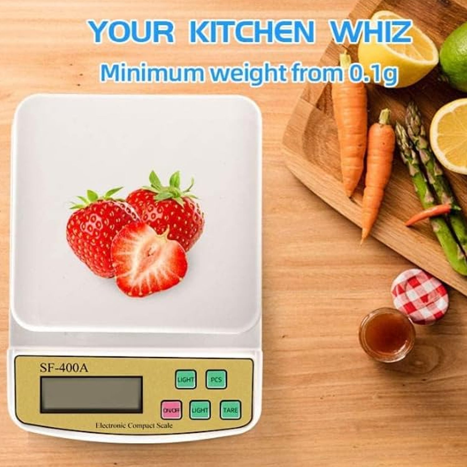 Kitchen Weighing Scale Compact Digital Food & Recipe Measure - Detail View 5