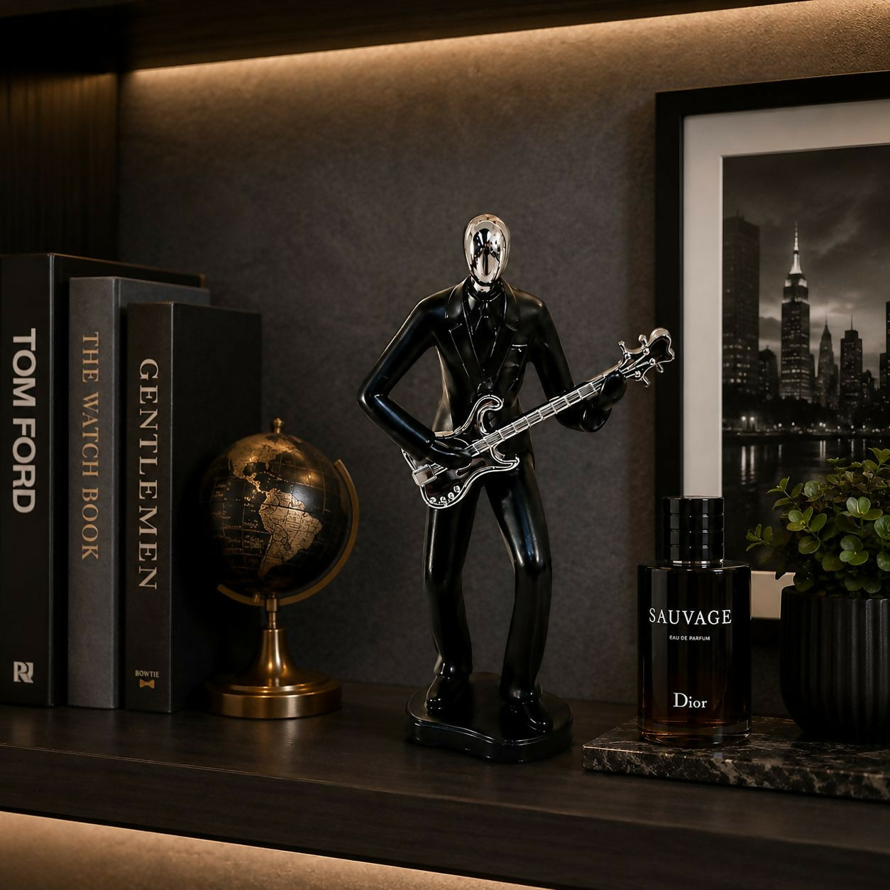 ALVENZA Abstract Guitar Player Resin Showpiece for Home & Office Decor