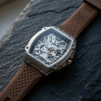 Premium Silver Dial Men's Watch With Silicone Strap For Trendy Casual Style