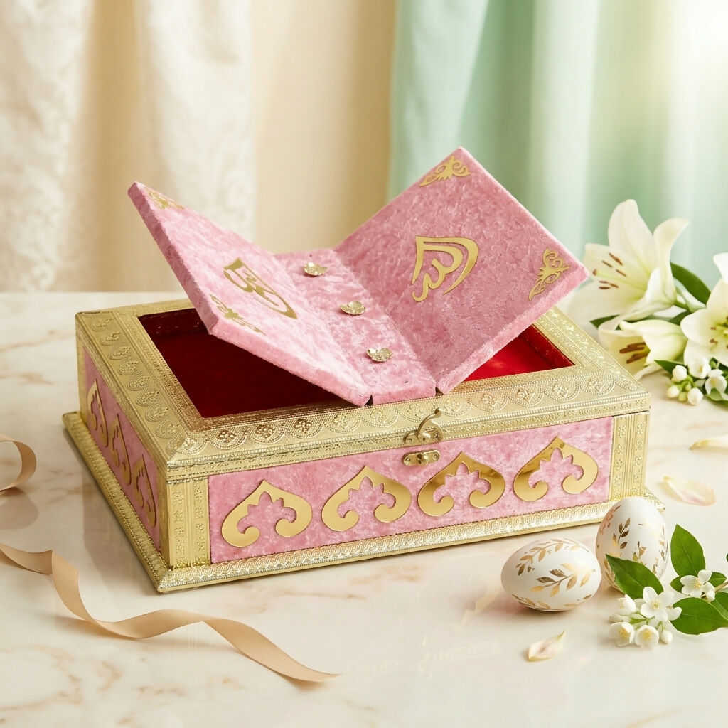 ALVENZA Luxury Velvet Quran Box – Elegant Storage & Prayer Organizer