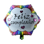 Feliz Cumpleanos Foil Balloon Vibrant Birthday Decoration - Back View