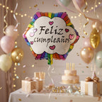 Feliz Cumpleanos Foil Balloon Vibrant Birthday Decoration - Detail View 5