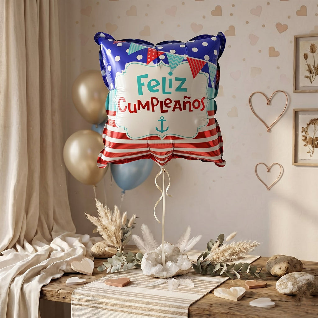 Feliz Cumpleanos Foil Birthday Balloon Bright Party Decor - Detail View 7