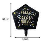 Black Star Feliz Ano Nuevo Foil Balloon Bright Festive Decor - Detail View 6