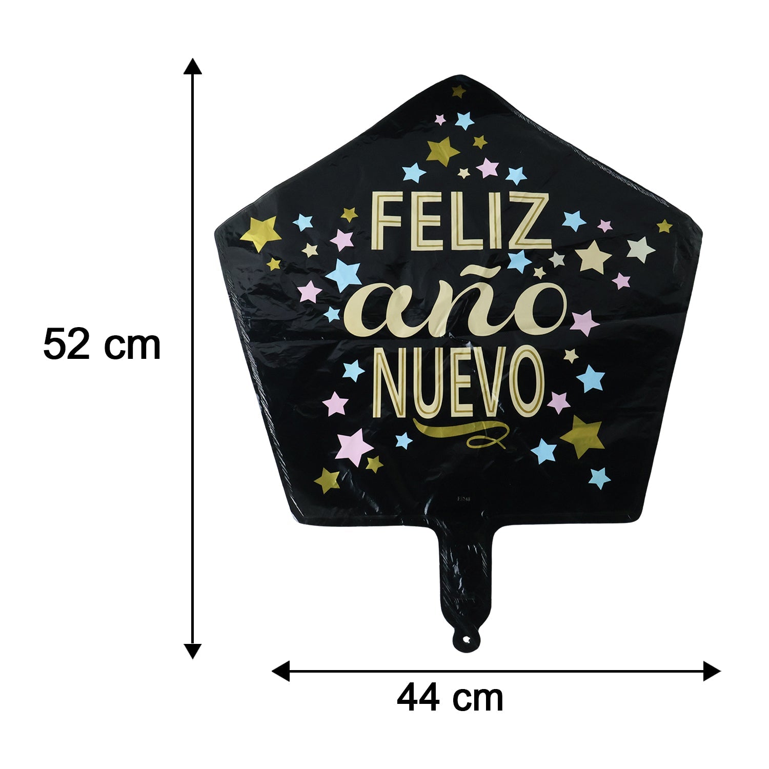 Black Star Feliz Ano Nuevo Foil Balloon Bright Festive Decor - Detail View 6