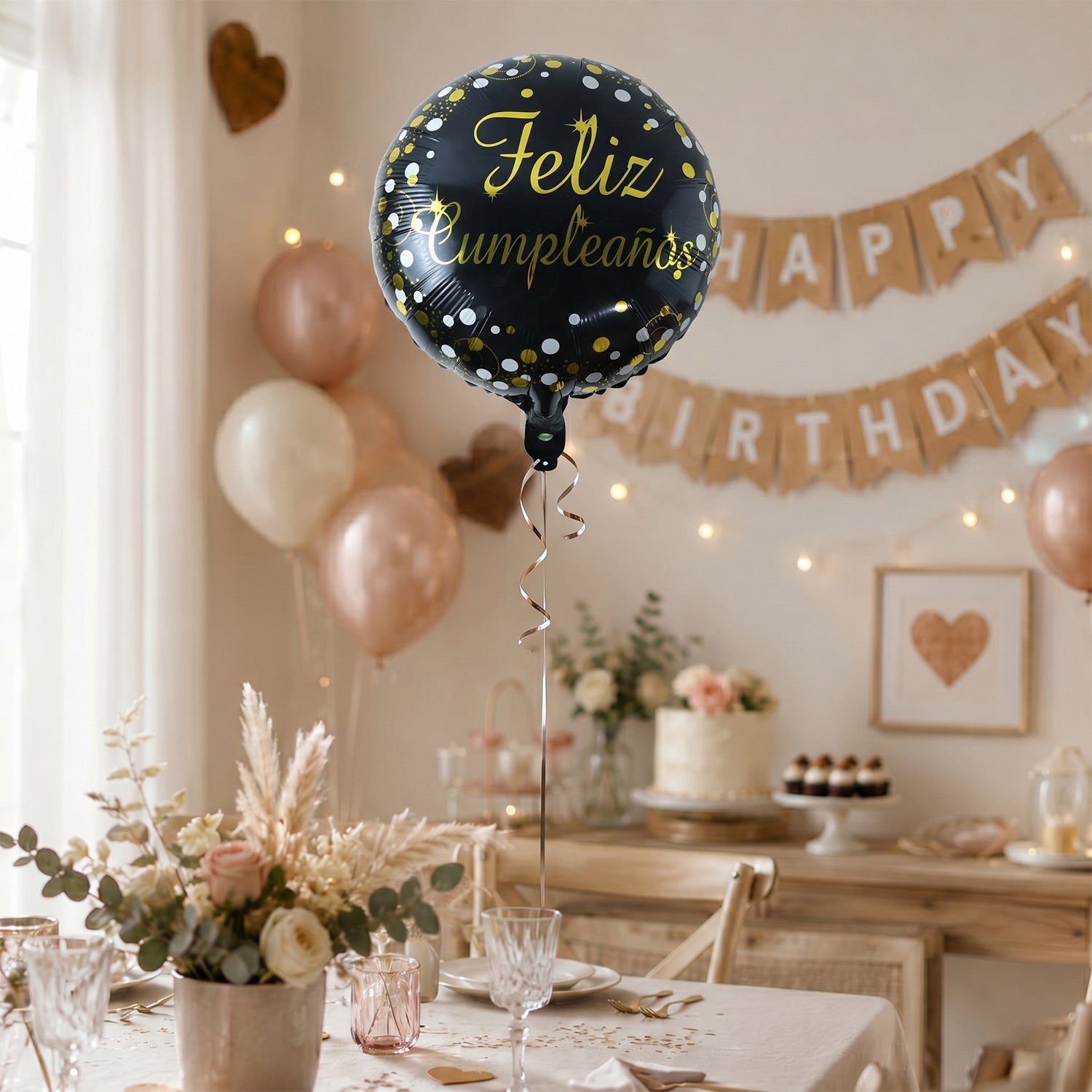 Feliz Cumpleanos Foil Balloon Bright Party Decor for Birthdays - Detail View 7