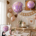 Round Marble Foil Balloon Bright Party Decoration 15cm
