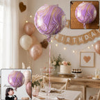 Round Marble Foil Balloon Bright Party Decoration 15cm