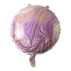 Round Marble Foil Balloon Bright Party Decoration 15cm - Back View