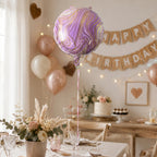Round Marble Foil Balloon Bright Party Decoration 15cm - Detail View 7