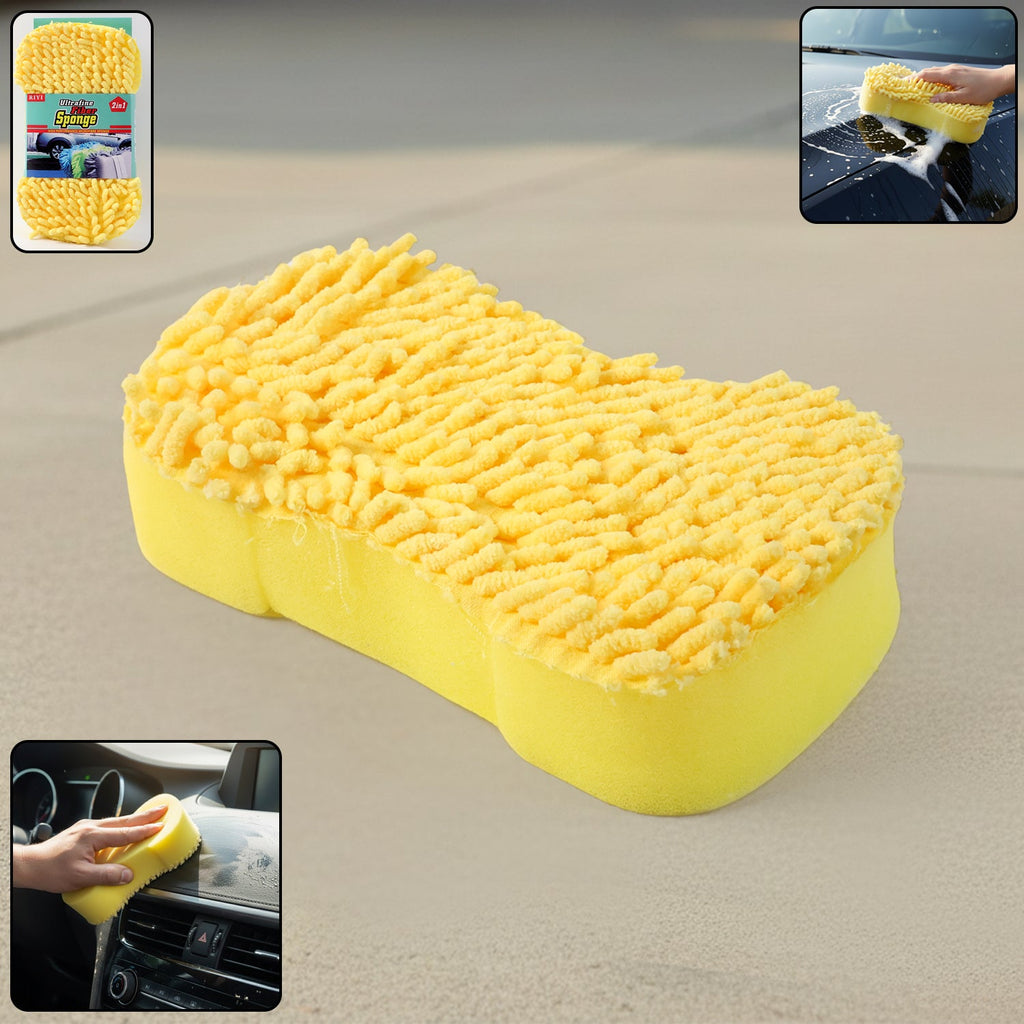 ALVENZA Microfiber Car Washing Sponge – Dual-Surface & Scratch-Free Finish