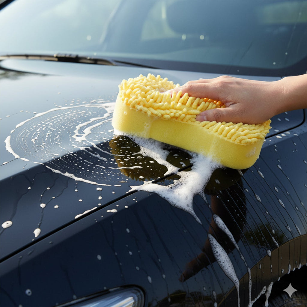 ALVENZA Microfiber Car Washing Sponge – Dual-Surface & Scratch-Free Finish